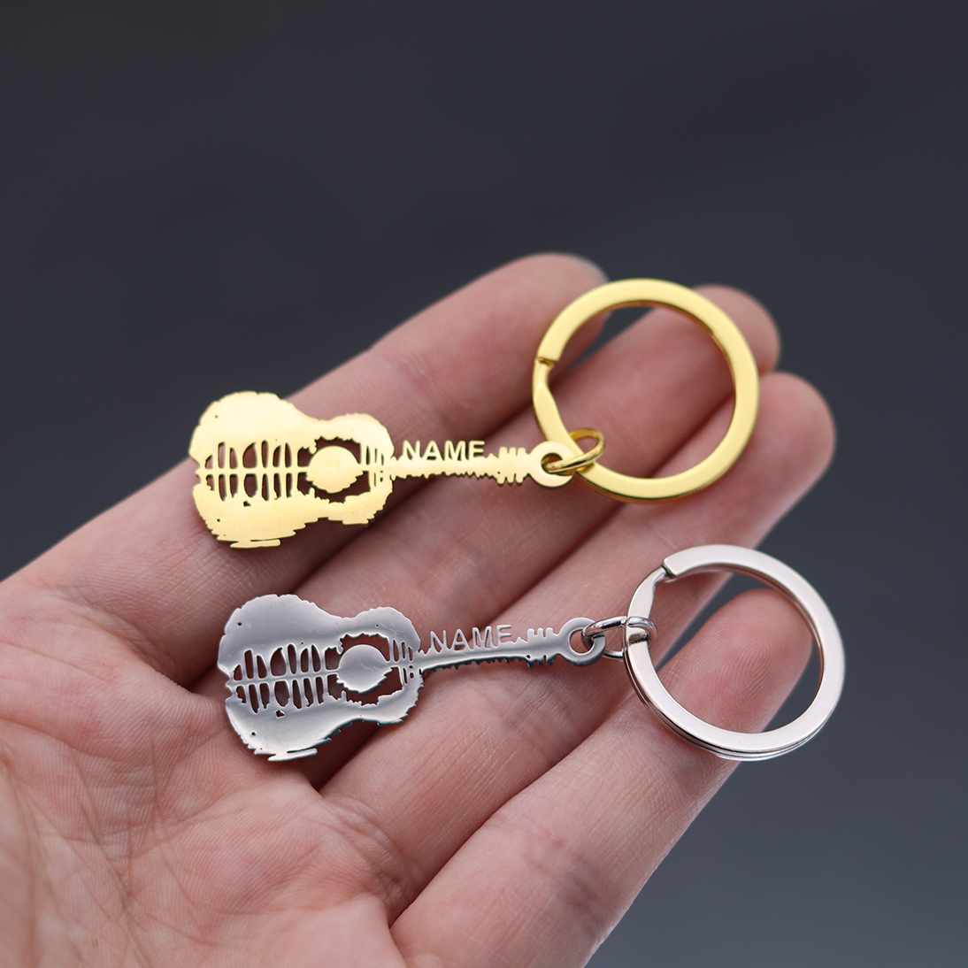 Musical Instrument With Name - QIAMNI Personalized Custom Name Guitar Keychain