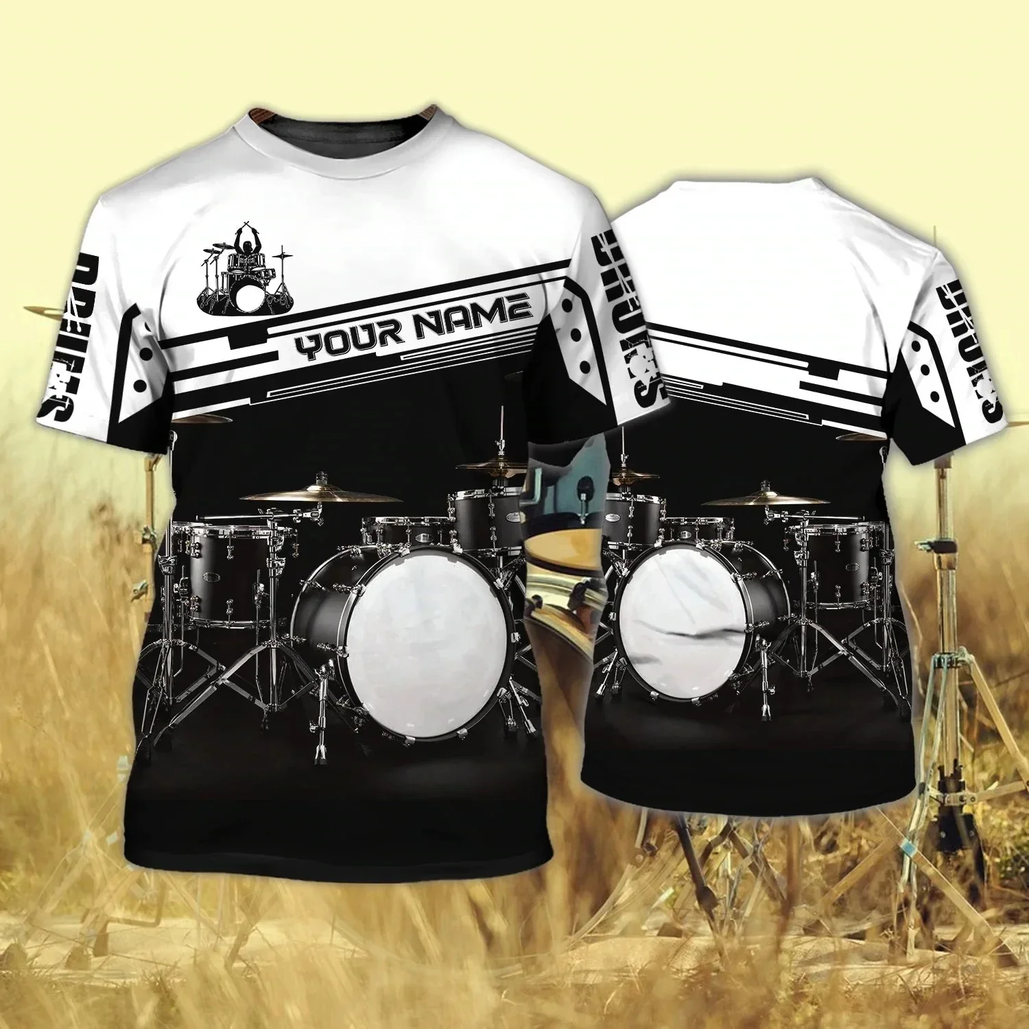 Musical Instrument With Name - Love Peace Drums Personalized Name 3D