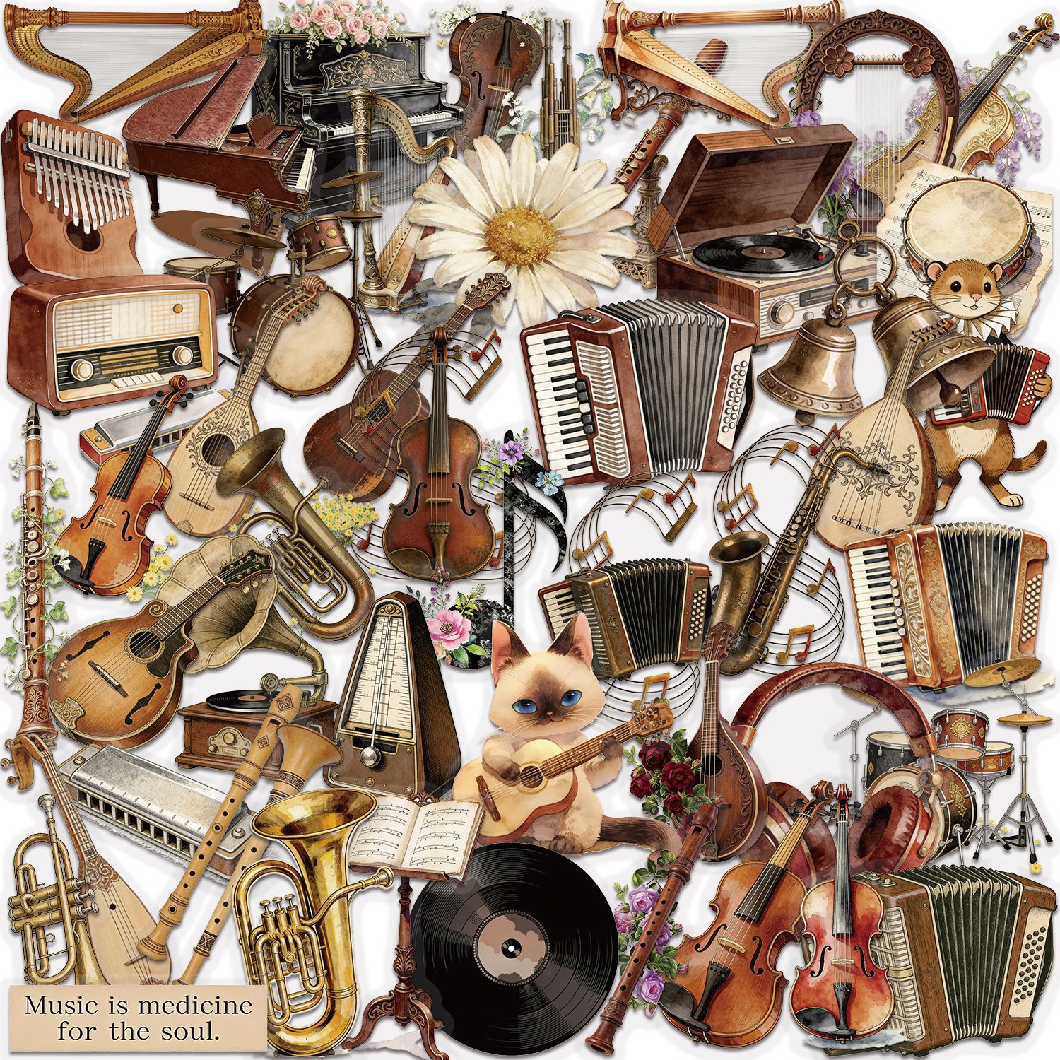 50PCS Retro Musical Instrument - Musical Instruments List review and price