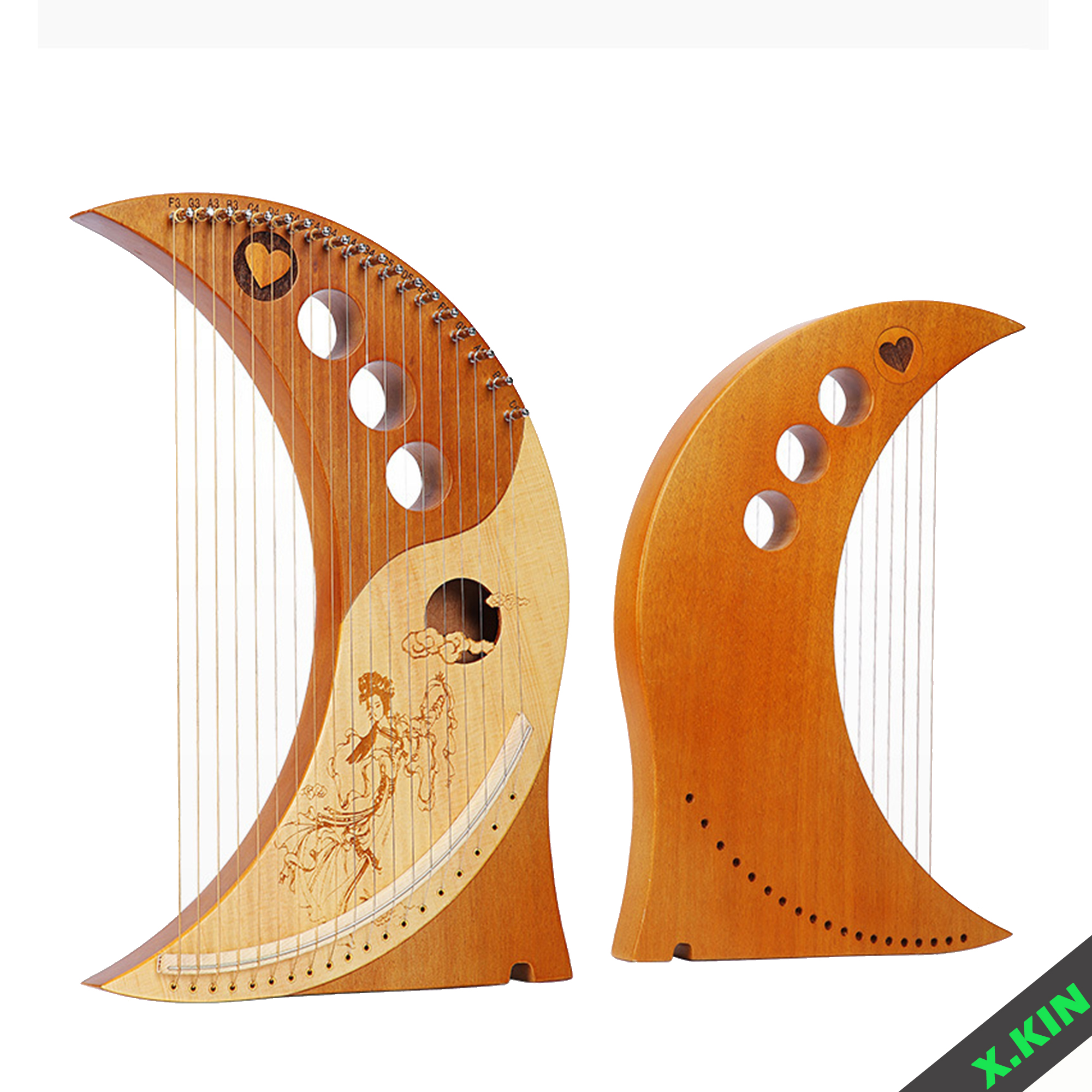 Moon Lyre Harp 19 Strings Beau - Musical Instrument Easy To Learn For Adults review and price