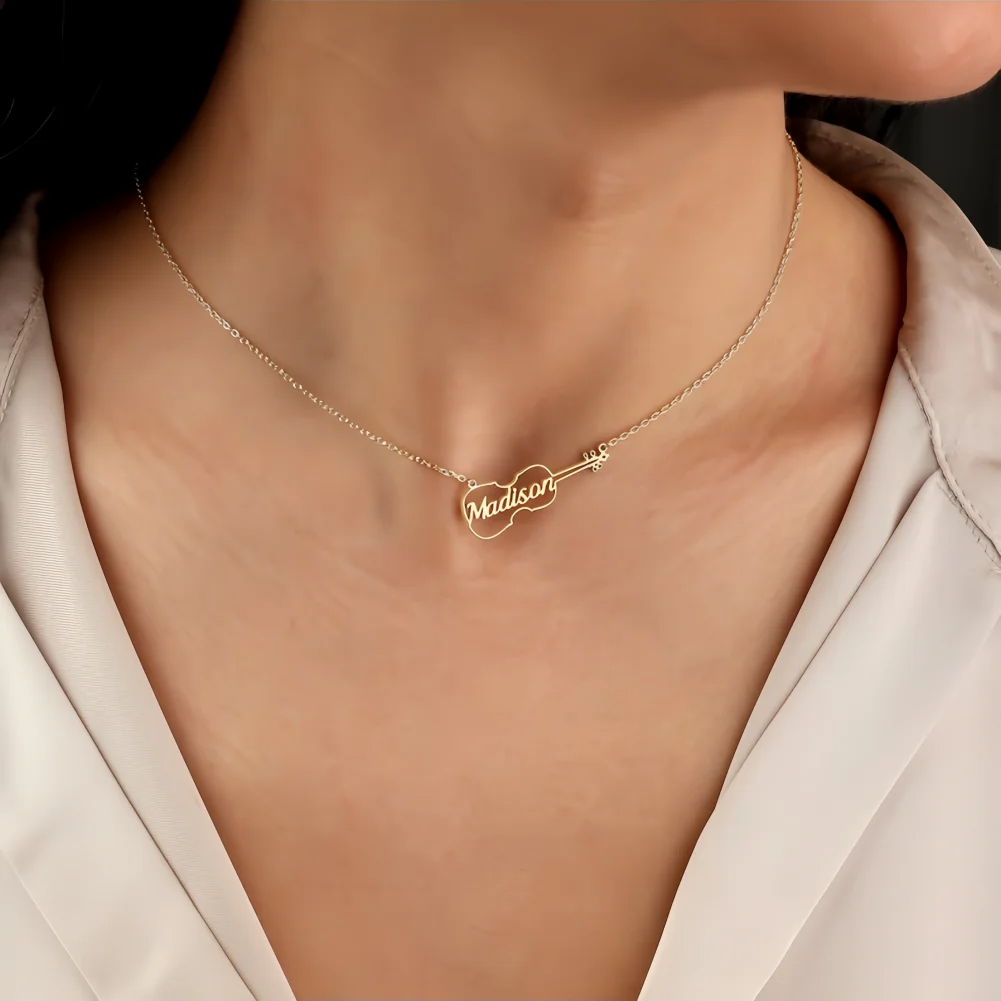 Personalized Violin Necklace C - Musical Instrument With Name review and price