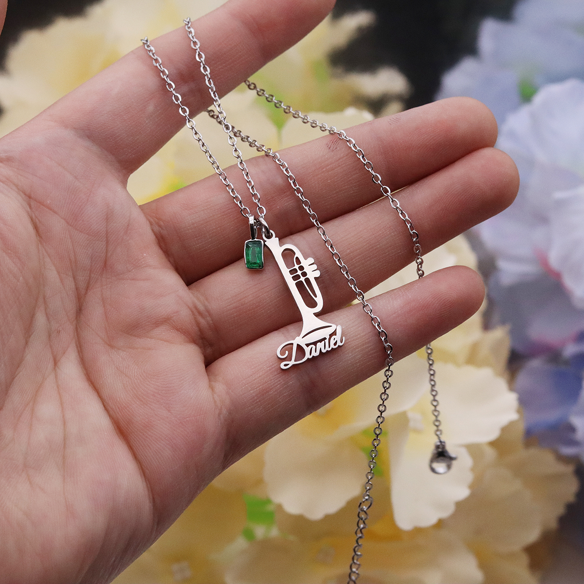 Custom Name Trumpet Necklace S - Musical Instrument With Name review and price