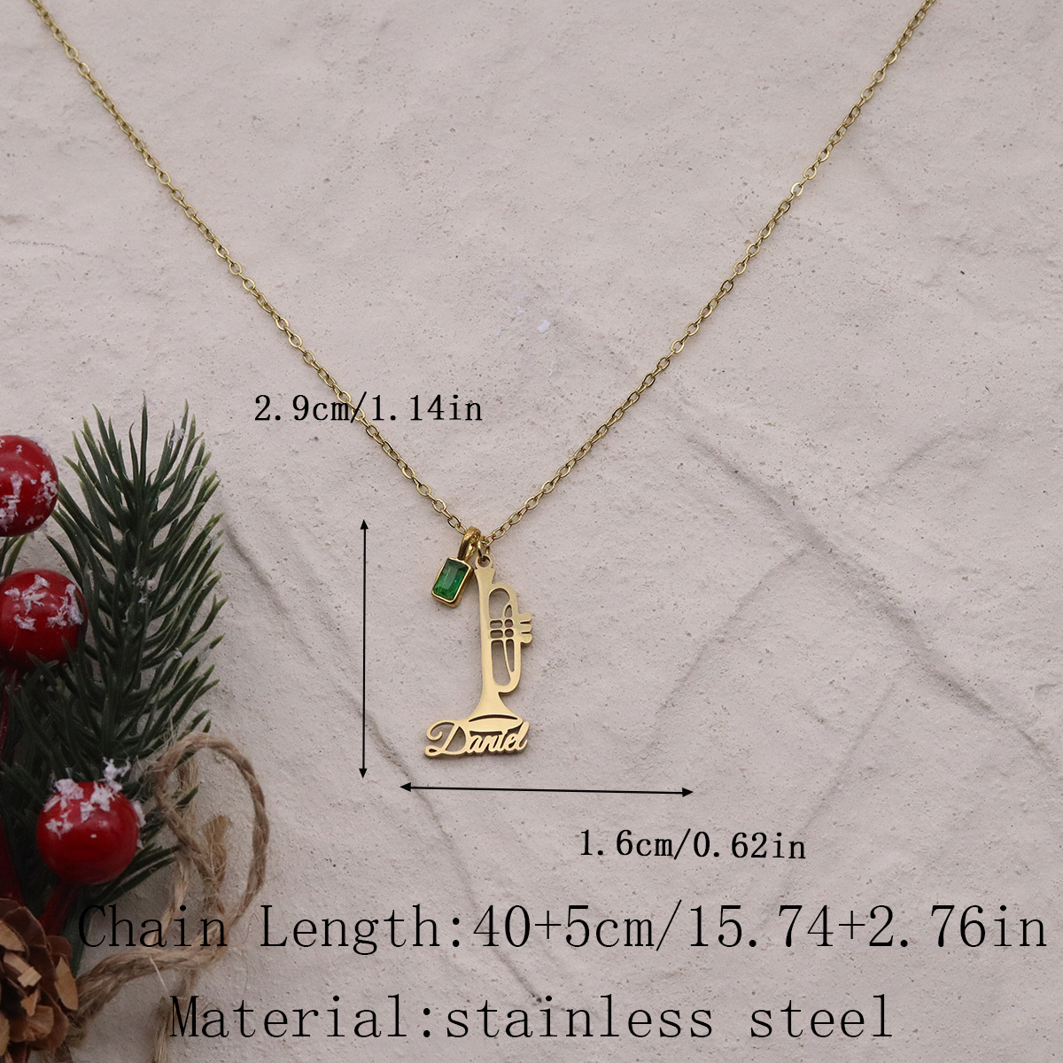 Custom Name Trumpet Necklace S - Musical Instrument With Name review and price